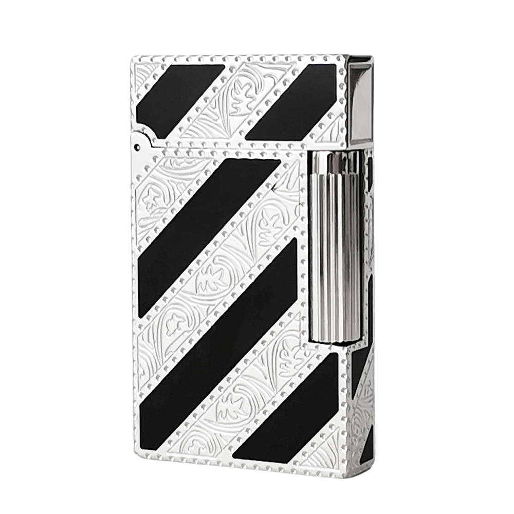 Black Slant Line Engraving St.Dupont Gas Lighter #064