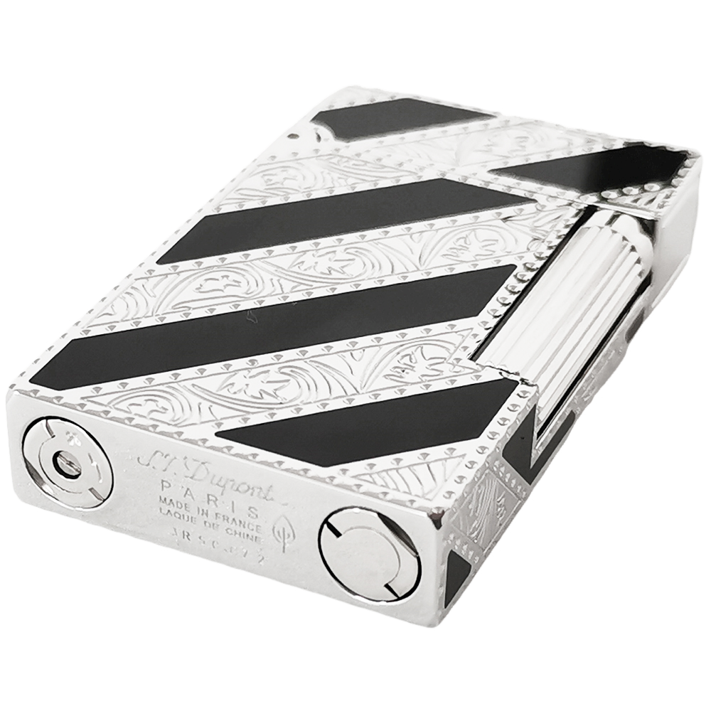 Black Slant Line Engraving St.Dupont Gas Lighter #064