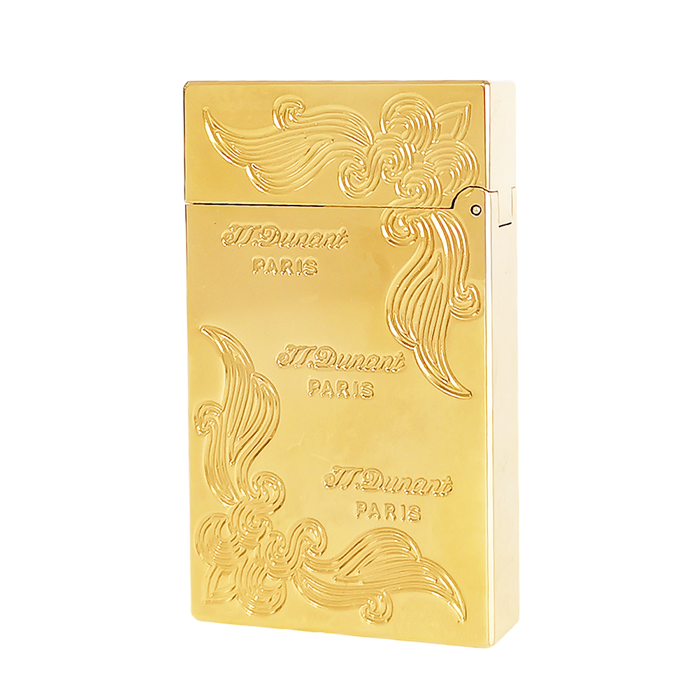 JT Dunant Lighter Three Lines Flowers Engraved #001