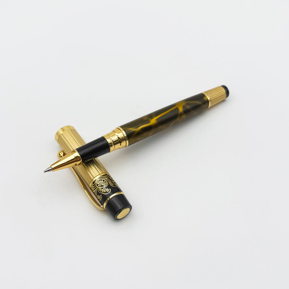 Luxury Vintage Rollerball Pen with Gold Cap
