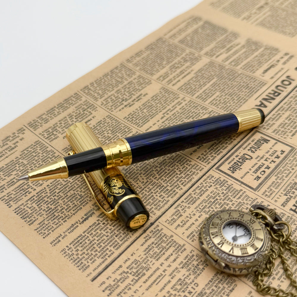Luxury Vintage Rollerball Pen with Gold Cap