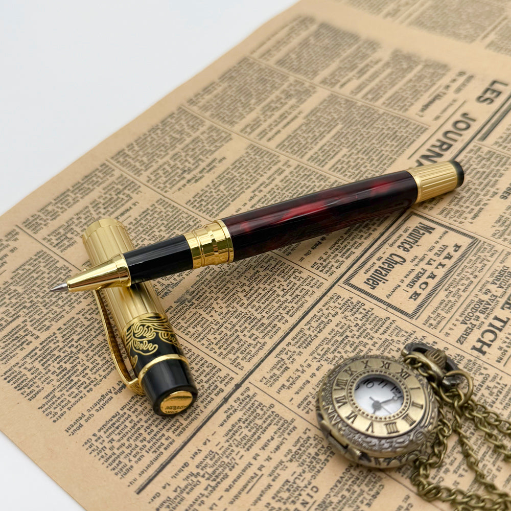 Luxury Vintage Rollerball Pen with Gold Cap