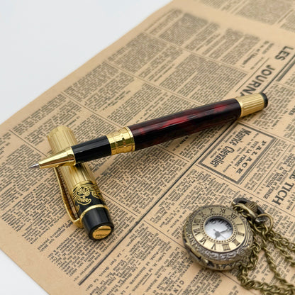 Luxury Vintage Rollerball Pen with Gold Cap