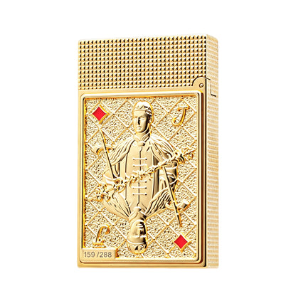 S.T. Dupont Playing Card Embossed Gold Double Flame Lighter #248
