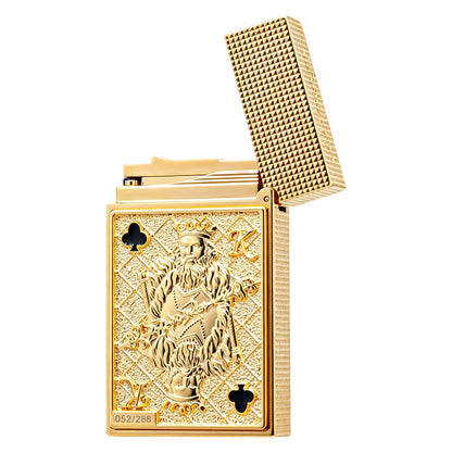 S.T. Dupont Playing Card Embossed Gold Double Flame Lighter #248