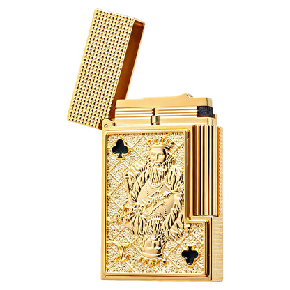 S.T. Dupont Playing Card Embossed Gold Double Flame Lighter #248