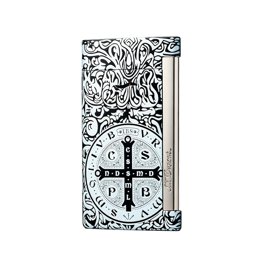 S.T. Dupont Black White Slim 7 Constantine Saint Benedict Cross Lighter #007