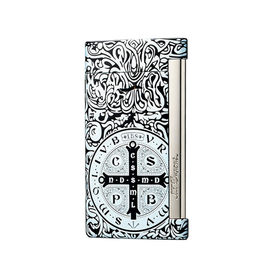 S.T. Dupont Black White Slim 7 Constantine Saint Benedict Cross Lighter #007