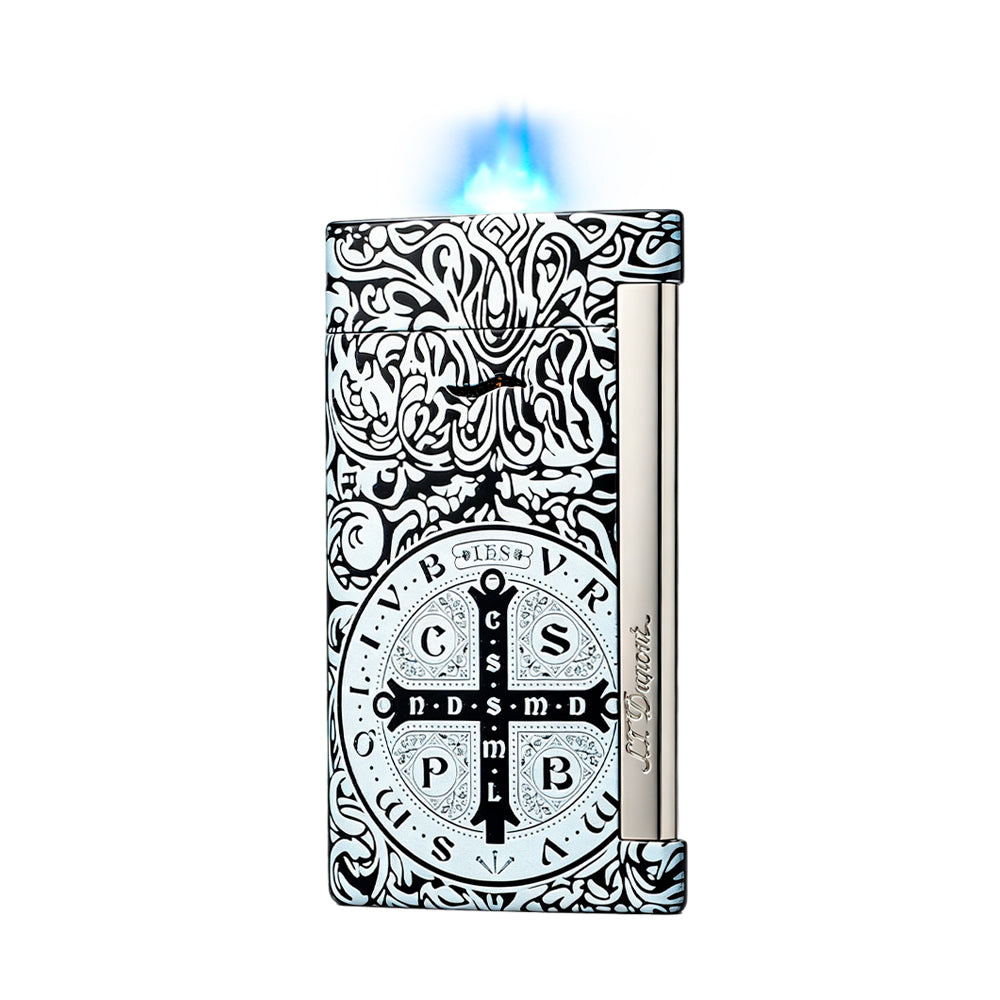 S.T. Dupont Black White Slim 7 Constantine Saint Benedict Cross Lighter #007