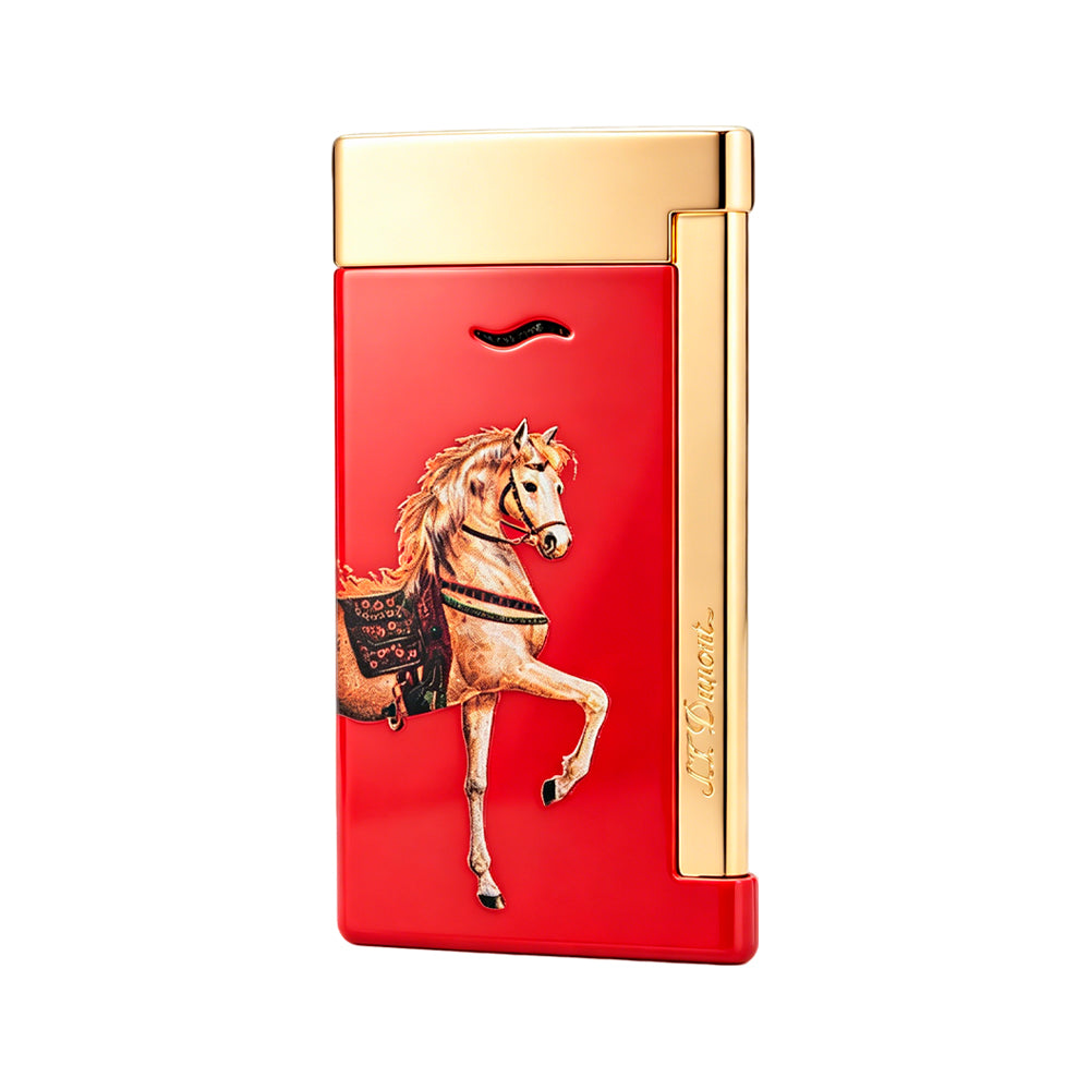S.T. Dupont Red Slim 7 Prancing Horse Lighter #009