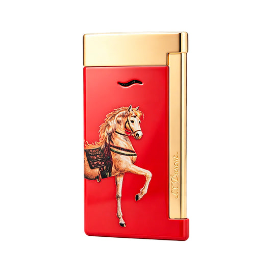 S.T. Dupont Red Slim 7 Prancing Horse Lighter #009