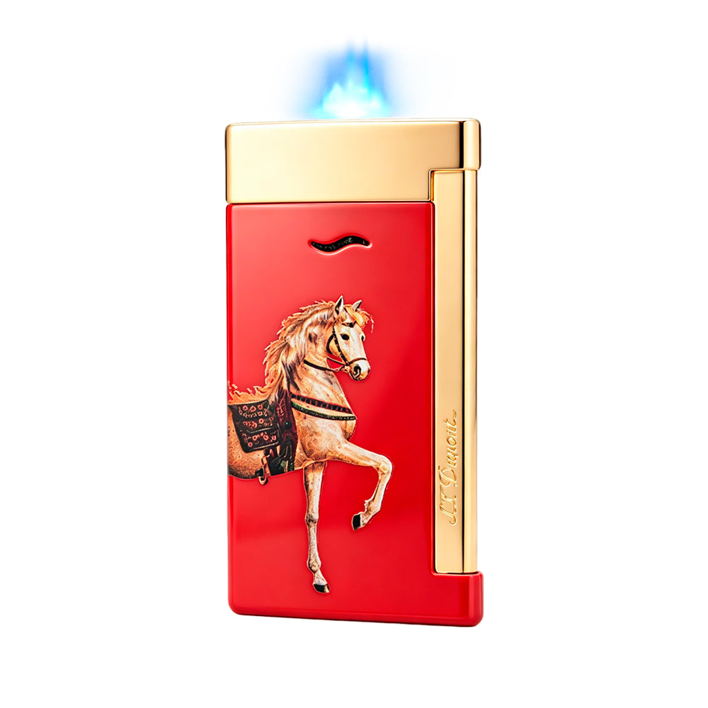 S.T. Dupont Red Slim 7 Prancing Horse Lighter #009