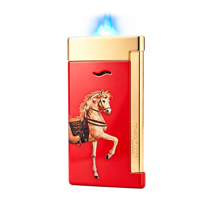 S.T. Dupont Red Slim 7 Prancing Horse Lighter #009