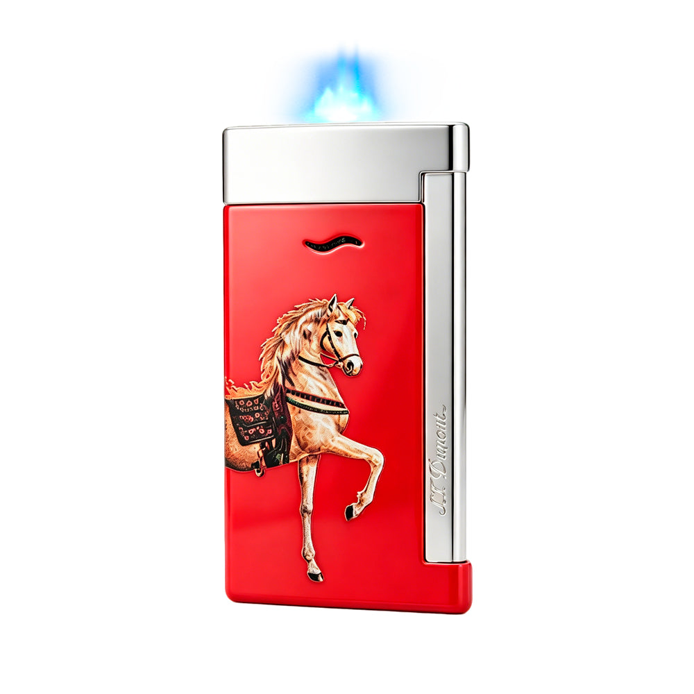 S.T. Dupont Red Slim 7 Prancing Horse Lighter #009