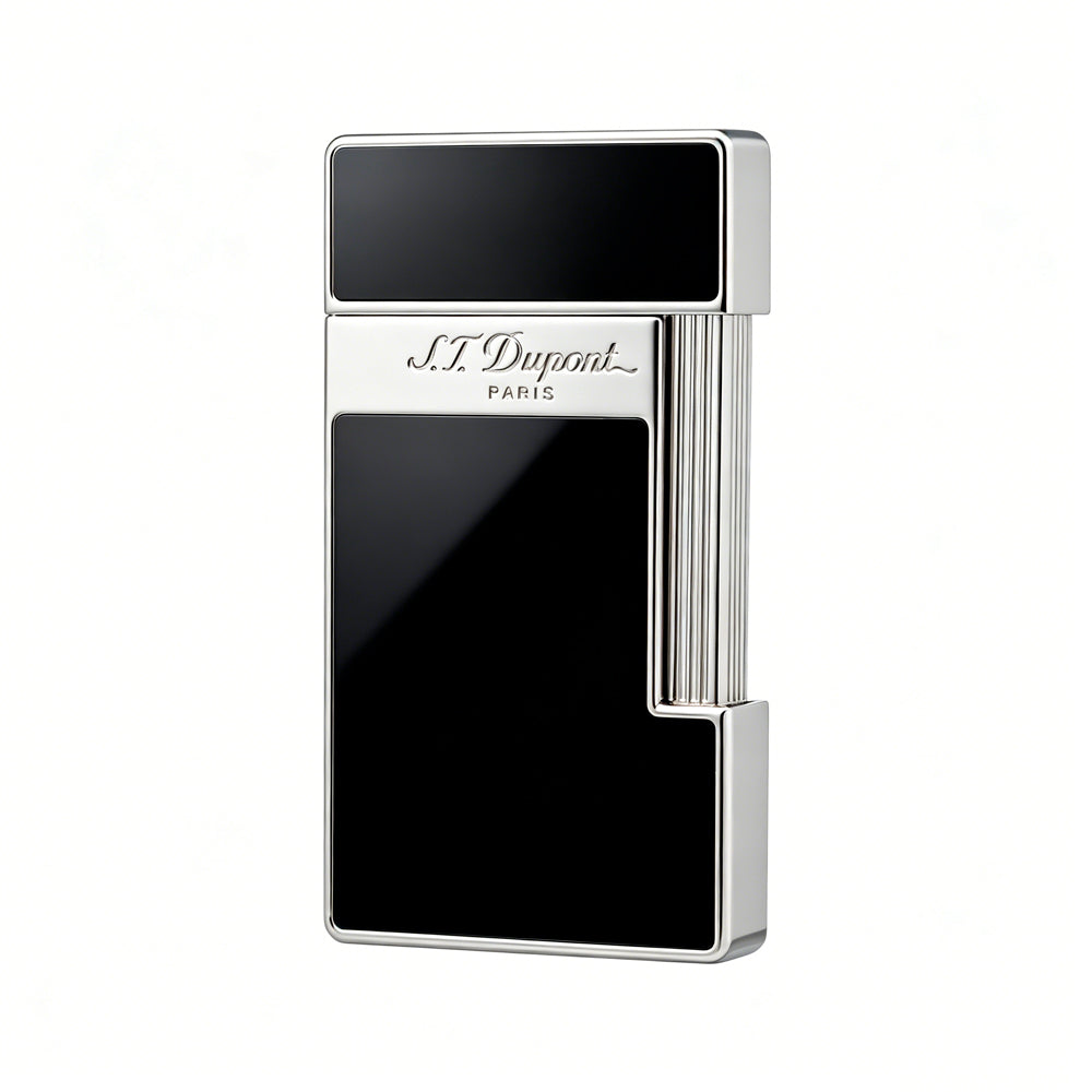 S.T. Dupont Slimmy Black Lacquer Chrome Torch Flame Luxury Lighter