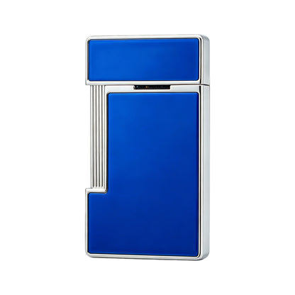 S.T. Dupont Slimmy Blue Silver Lacquer Chrome Torch Flame Luxury Lighter