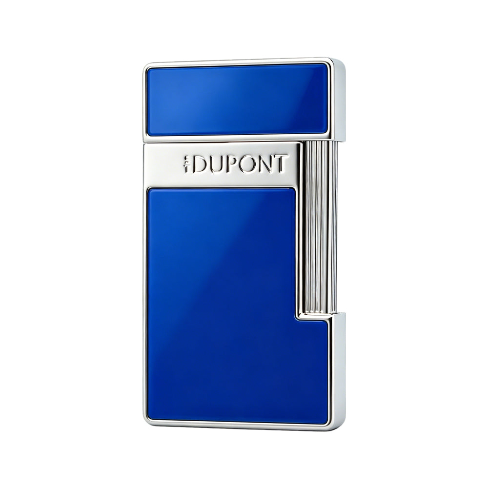 S.T. Dupont Slimmy Blue Silver Lacquer Chrome Torch Flame Luxury Lighter