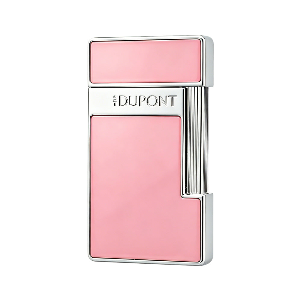 S.T. Dupont Slimmy Pink Silver Lacquer Chrome Torch Flame Luxury Lighter