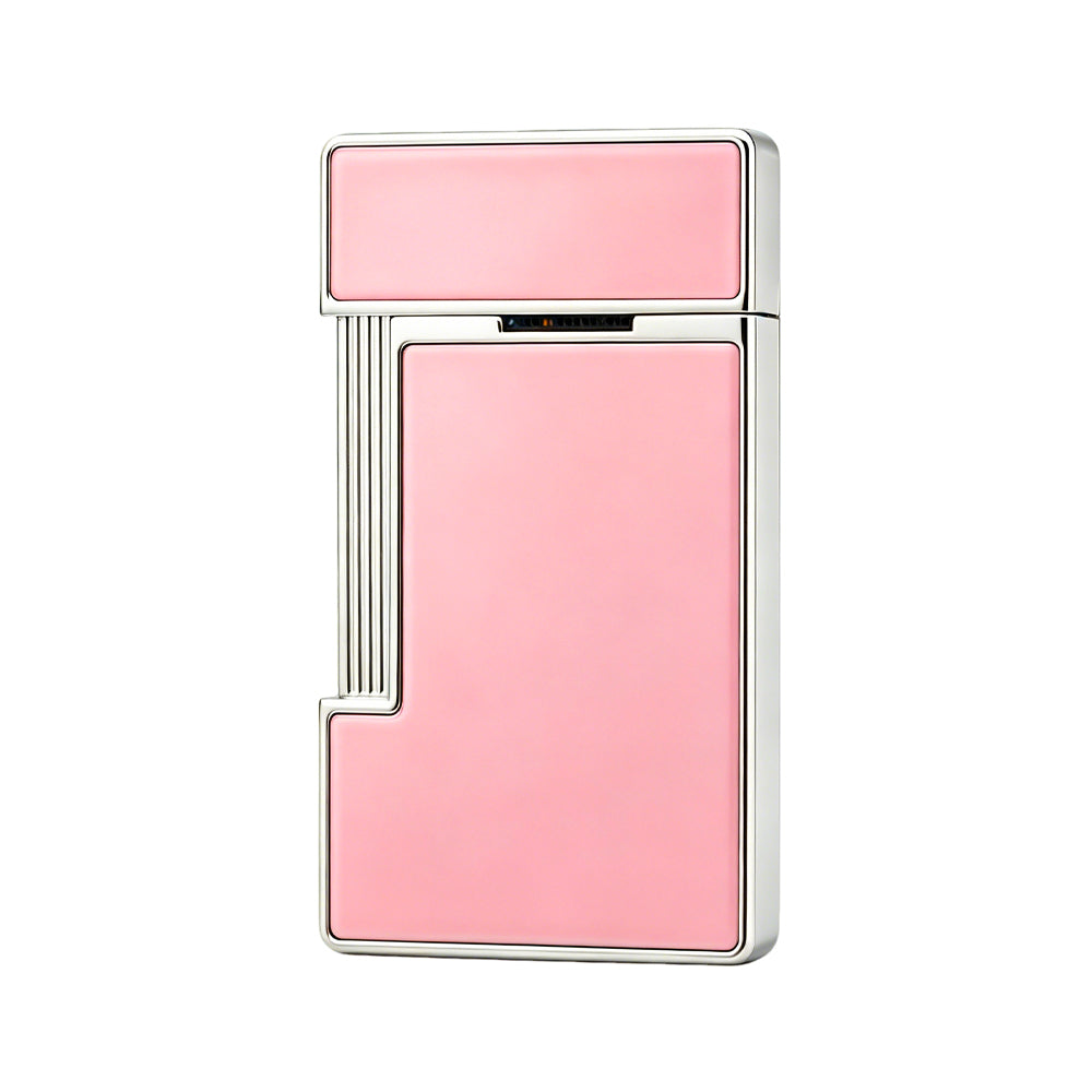 S.T. Dupont Slimmy Pink Silver Lacquer Chrome Torch Flame Luxury Lighter