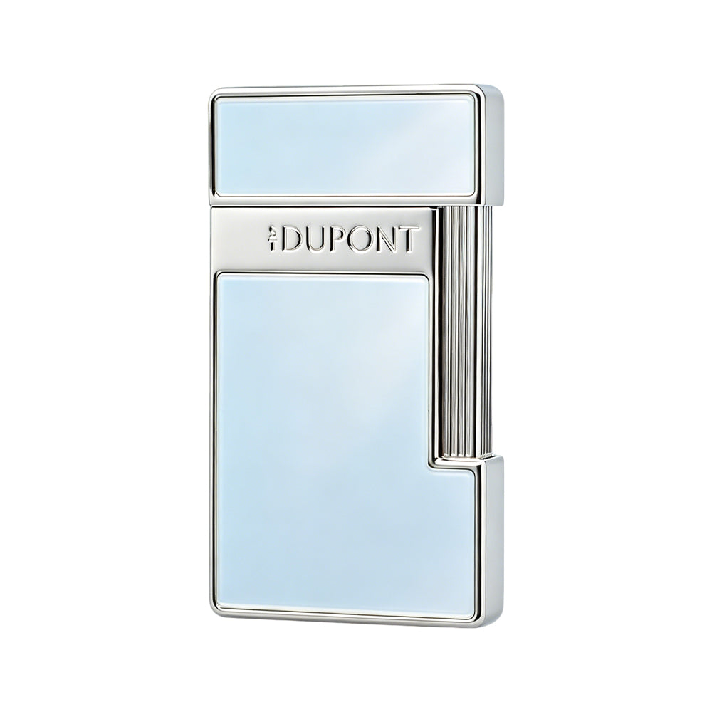 S.T. Dupont Slimmy Pearl White & Silver Lacquer Chrome Torch Flame Luxury Lighter