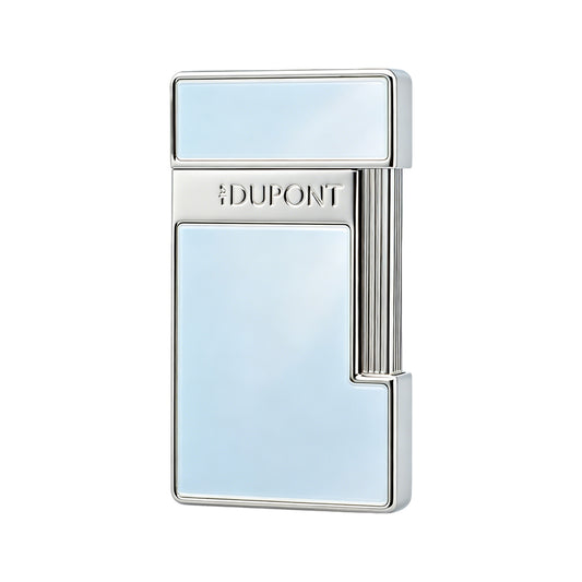S.T. Dupont Slimmy Pearl White & Silver Lacquer Chrome Torch Flame Luxury Lighter