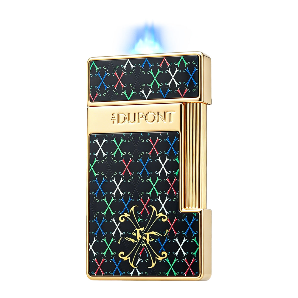 S.T. Dupont Slimmy Fuente Collaboration Black Gold Torch Flame Lighter #104