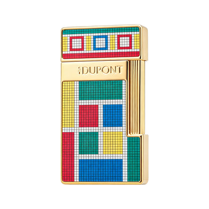 S.T. Dupont Slimmy Casablanca Multicolor Mosaic Gold Torch Flame Lighter #105