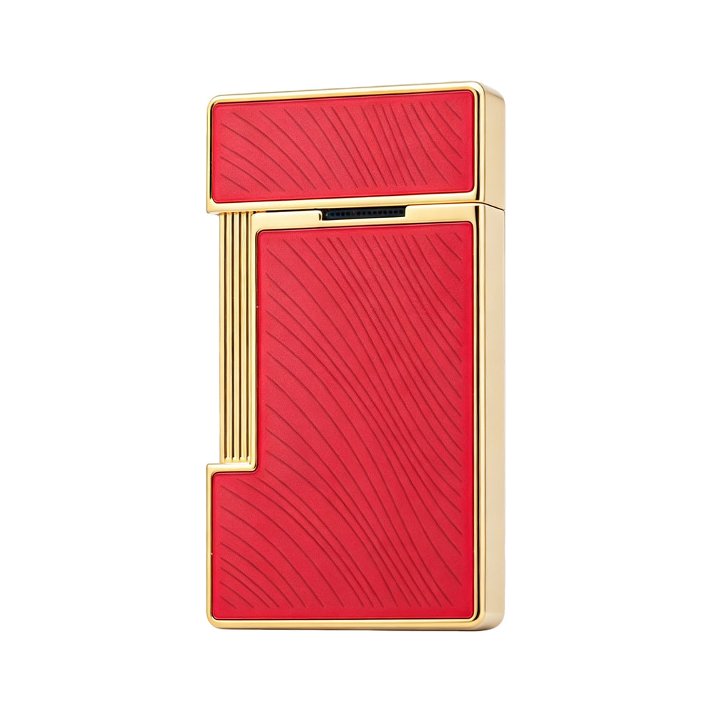 S.T. Dupont Slimmy Red Gold Horse Lacquer Torch Flame Lighter #106