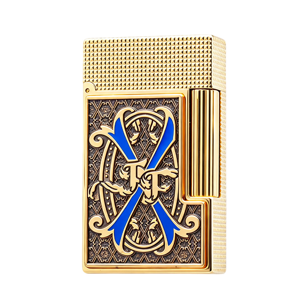 S.T. Dupont x Fuente Ligne 2 Blue V Emblem Gold Lighter #250 | Limited Release - Once It’s Gone, It’s Gone.