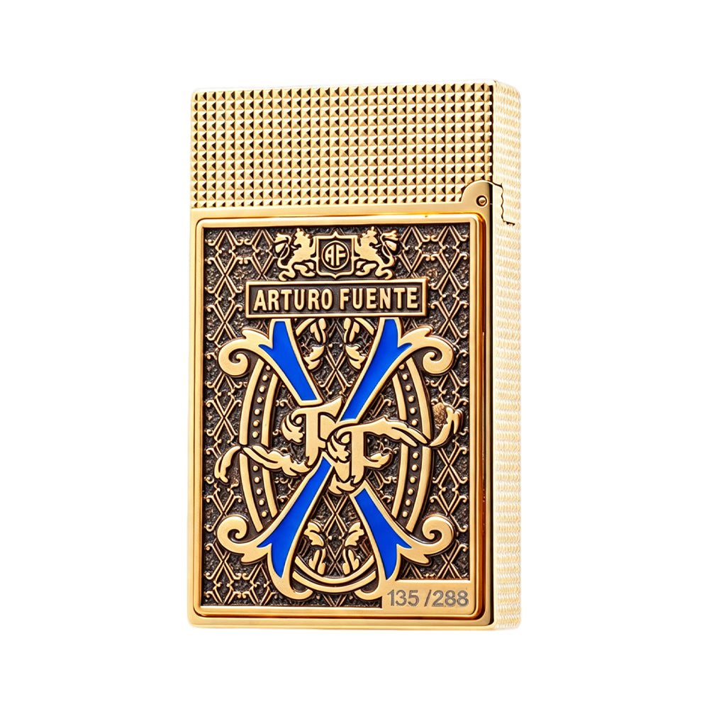 S.T. Dupont x Fuente Ligne 2 Blue V Emblem Gold Lighter #250 | Limited Release - Once It’s Gone, It’s Gone.