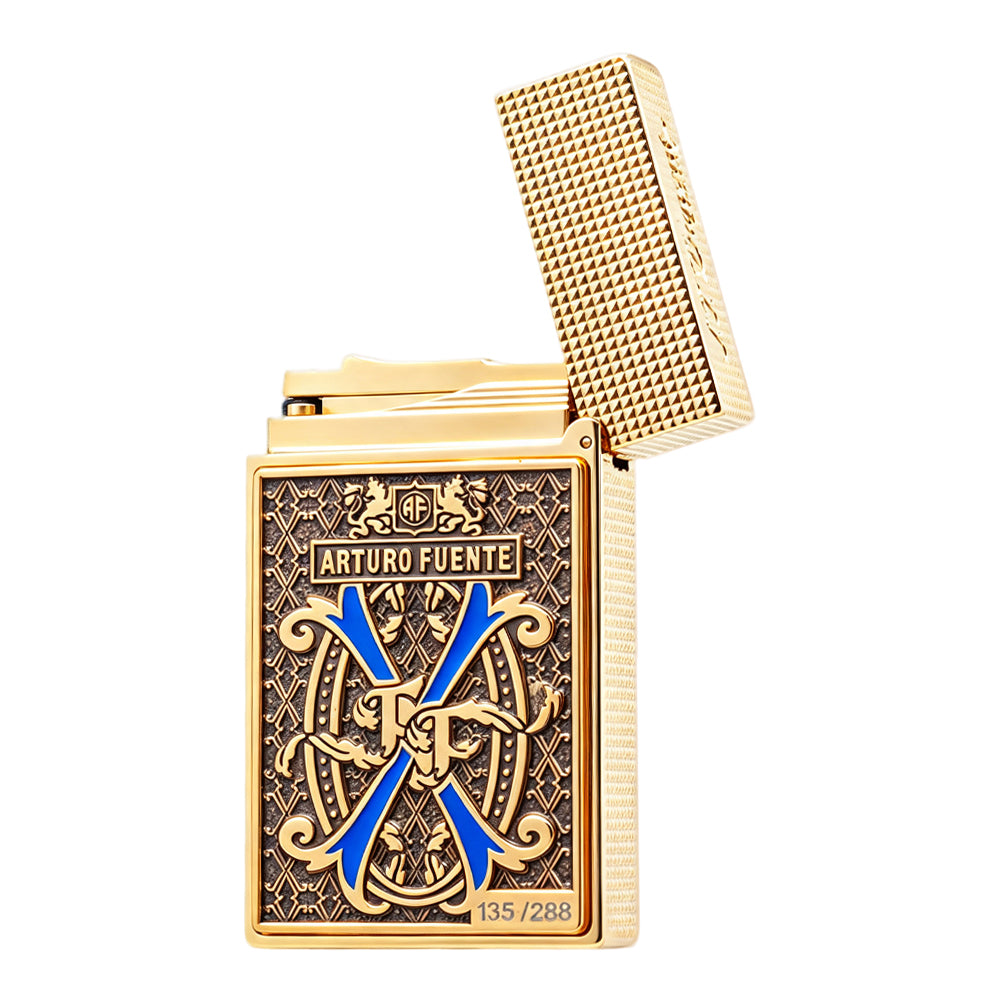 S.T. Dupont x Fuente Ligne 2 Blue V Emblem Gold Lighter #250 | Limited Release - Once It’s Gone, It’s Gone.