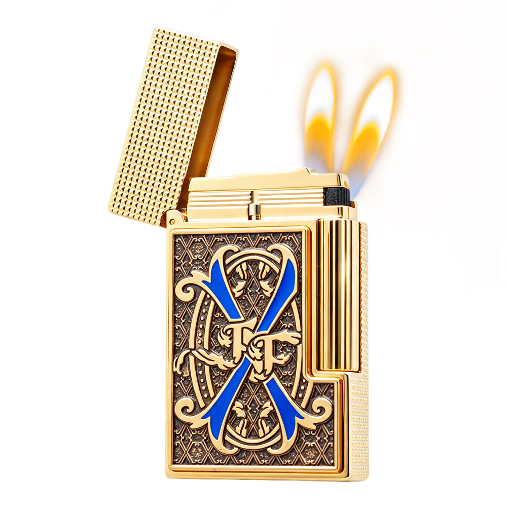 S.T. Dupont x Fuente Ligne 2 Blue V Emblem Gold Lighter #250 | Limited Release - Once It’s Gone, It’s Gone.