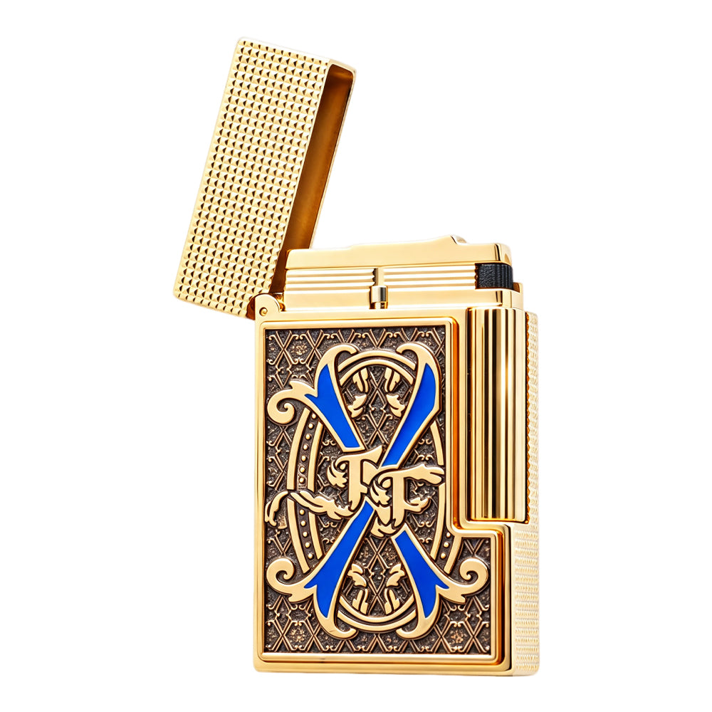 S.T. Dupont x Fuente Ligne 2 Blue V Emblem Gold Lighter #250 | Limited Release - Once It’s Gone, It’s Gone.