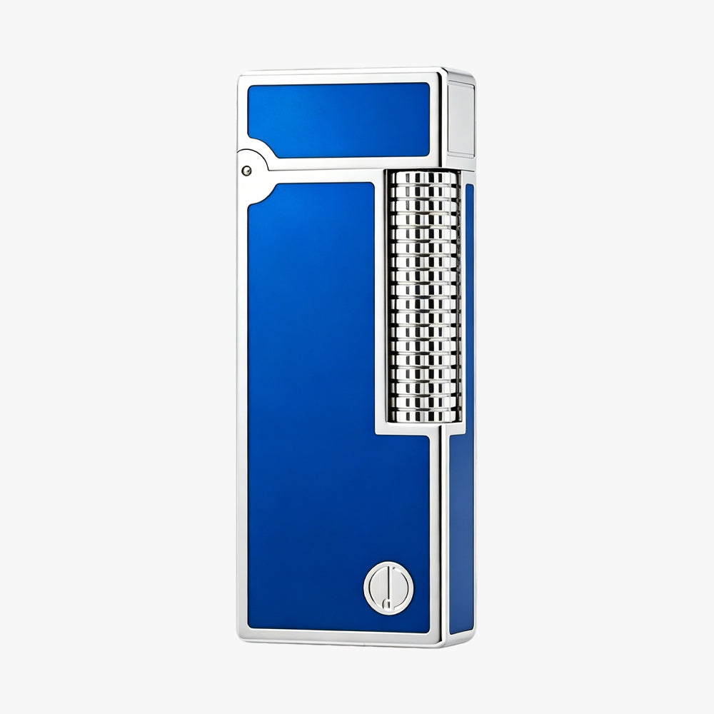 Dunh Blue Lacquer Gold Silver Soft Flame Lighter #005