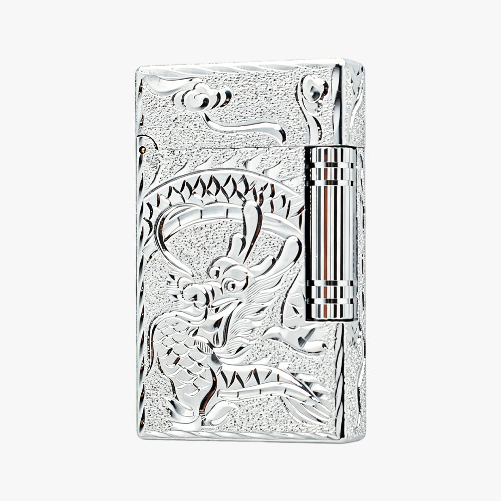Dupont Dragon Phoenix Engraved Soft Flame Lighter #182