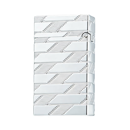 Dupont L2 Monogram Guilloche Silver Switchable Dual Flame Lighter #604