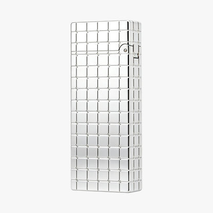 Dunh Gold Silver Square Grid Soft Flame Lighter #007
