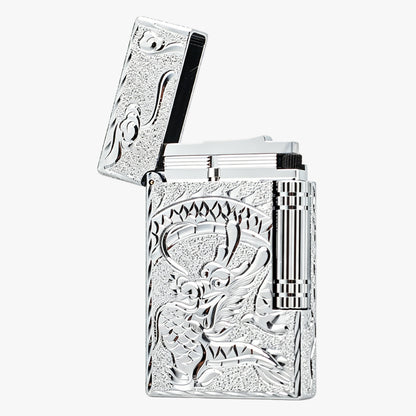 Dupont Dragon Phoenix Engraved Soft Flame Lighter #182
