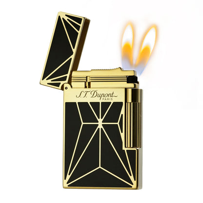 Double Flame ST Dupont Biggy Black Fire X Lighter #174