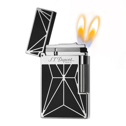 Double Flame ST Dupont Biggy Black Fire X Lighter #174