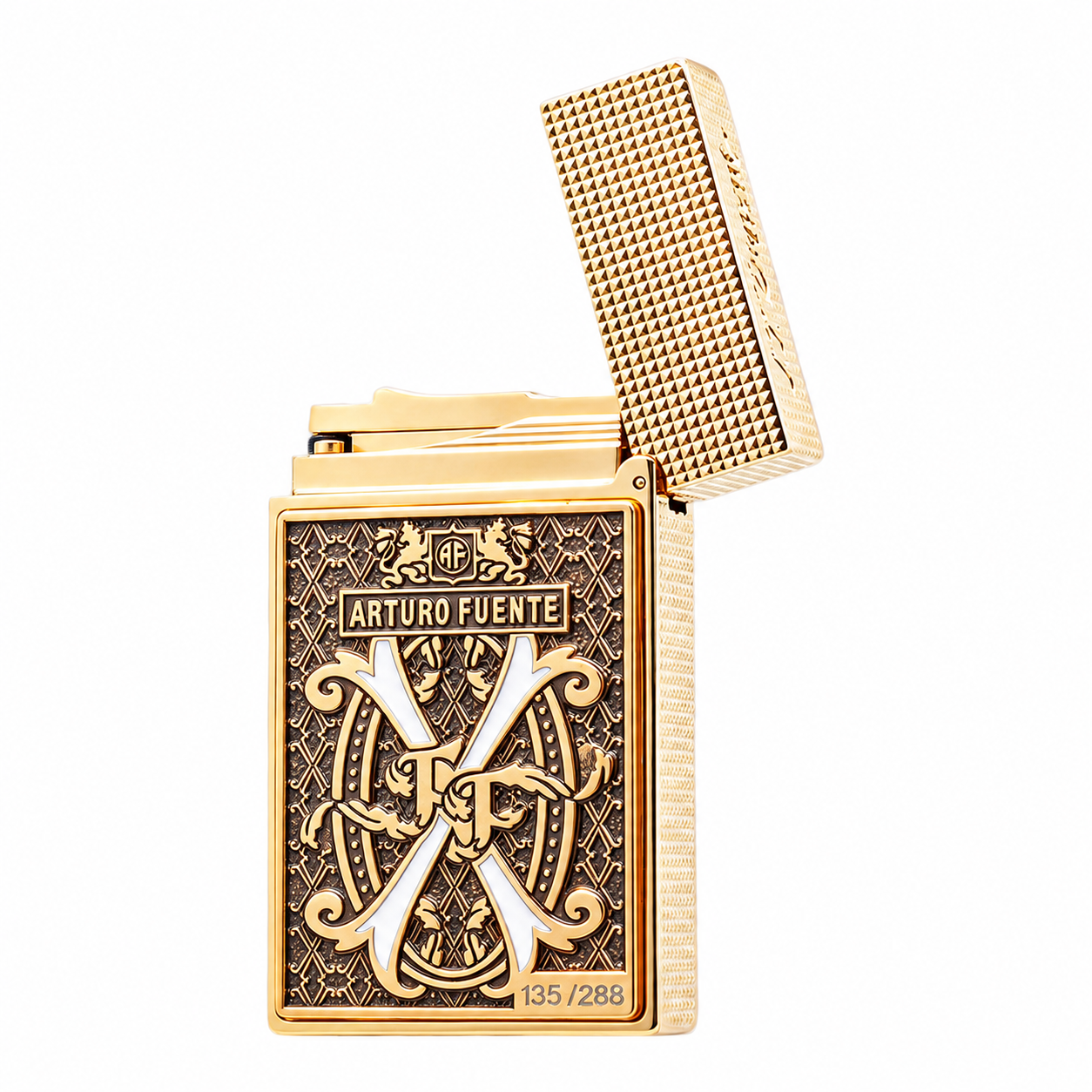 S.T. Dupont x Fuente Ligne 2 White V Emblem Gold Lighter #250 | Limited Release - Once It’s Gone, It’s Gone.