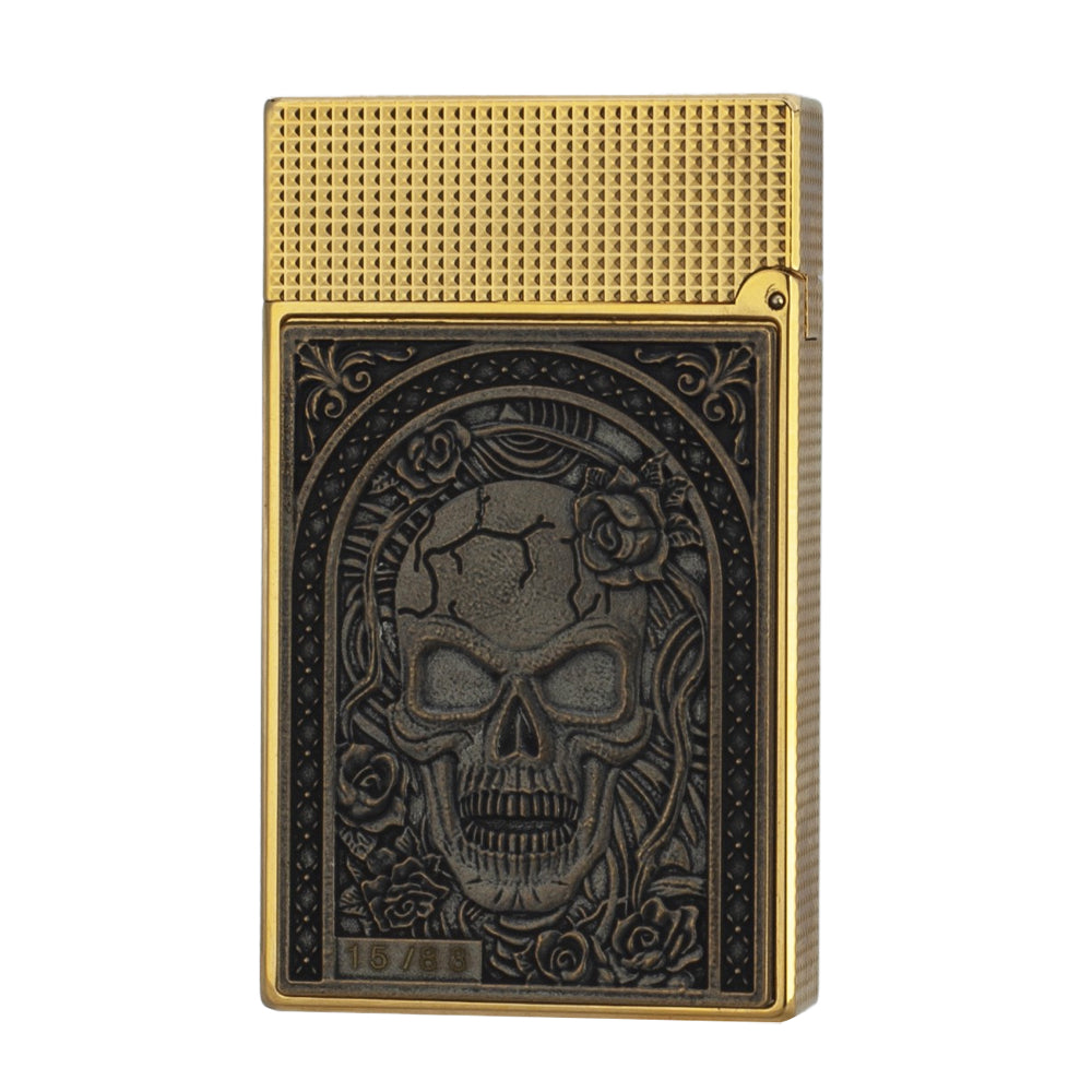 S.T. Dupont Limited Skull Lighter with Floral Relief#204