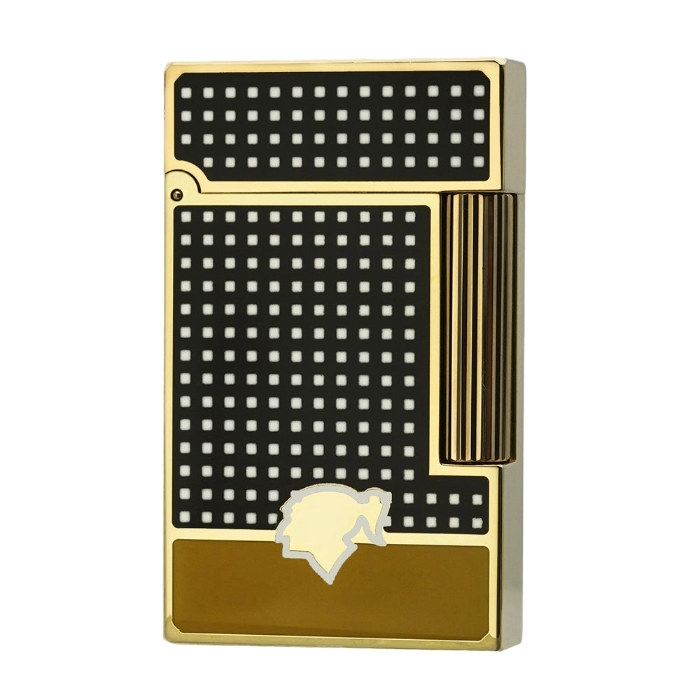 Gas Lighter Cohiba Girl LOGO x S.T. Dupont Lacquer Small Square#147 Black&Gold