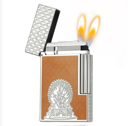 Double Flames S.T. Dupont Ligne 2 Game of Thrones Lighter – Fire Orange with Dragon Scale Design #196